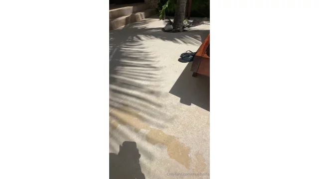 Mia Khalifa Topless Poolside Sunbathing And Smoking In Thong Bikini - OnlyFans